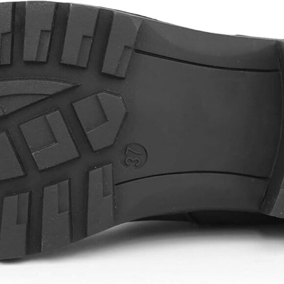 Women's Combat Boots Fashion Side Zipper Buckle Ankle Booties - Picture 6 of 7